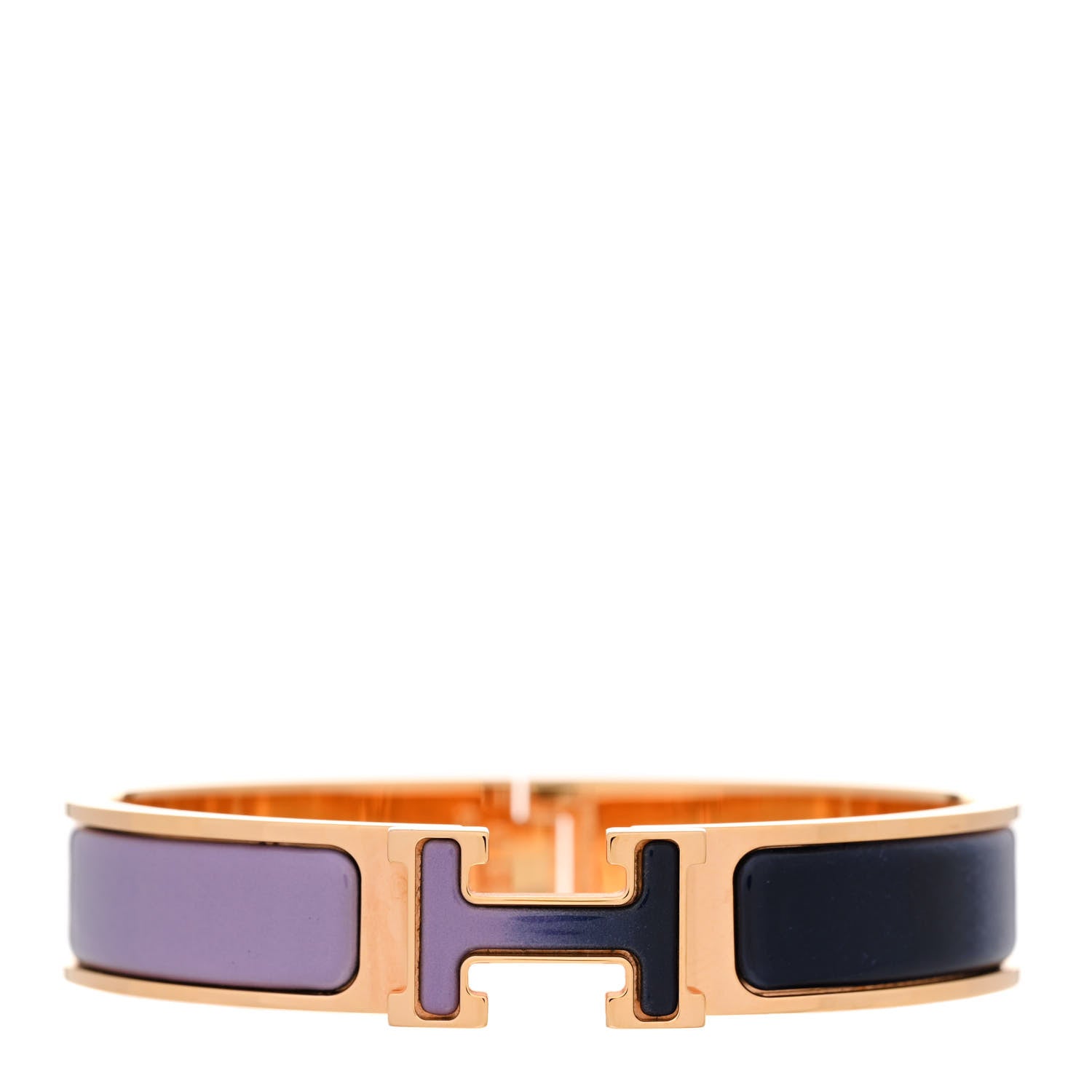 Hermes Enamel Narrow Fusion Clic Clac H Bracelet PM Lilas Ultramarine 1 of 4