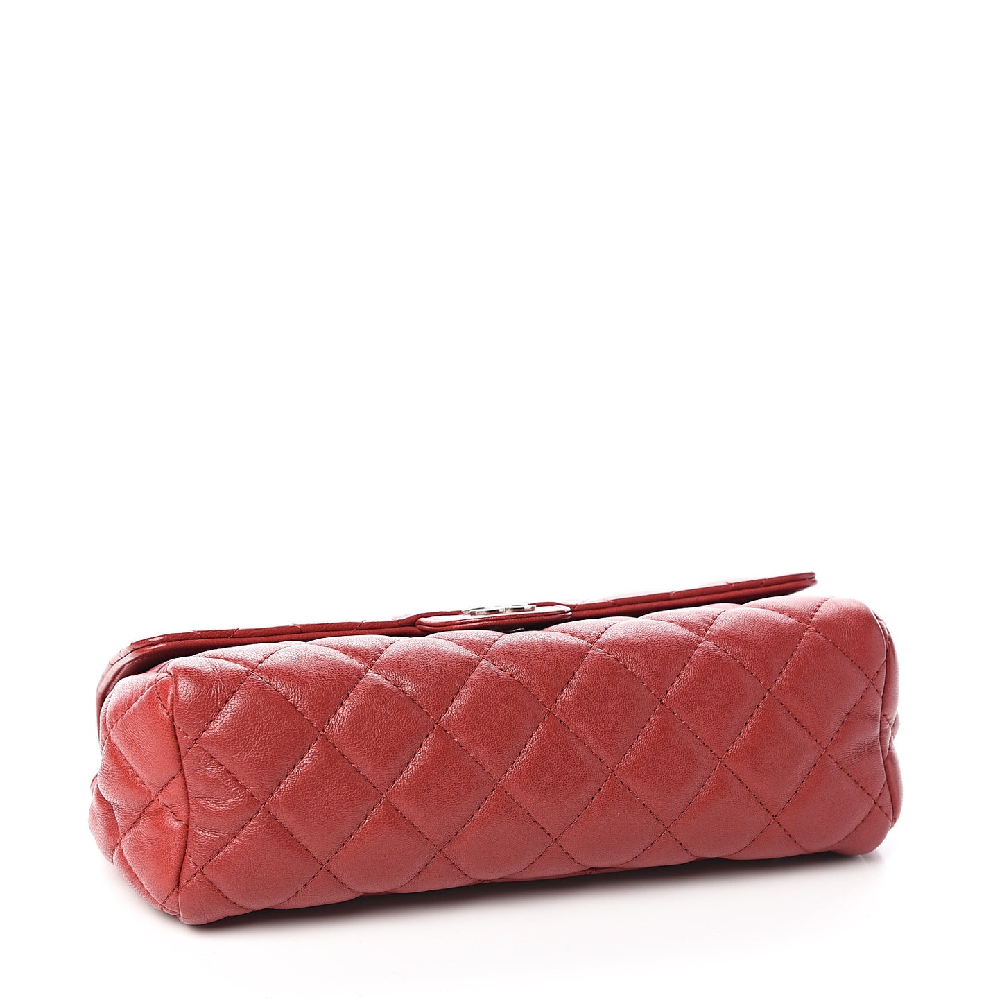 Lambskin Quilted Flap Cosmetic Case Red