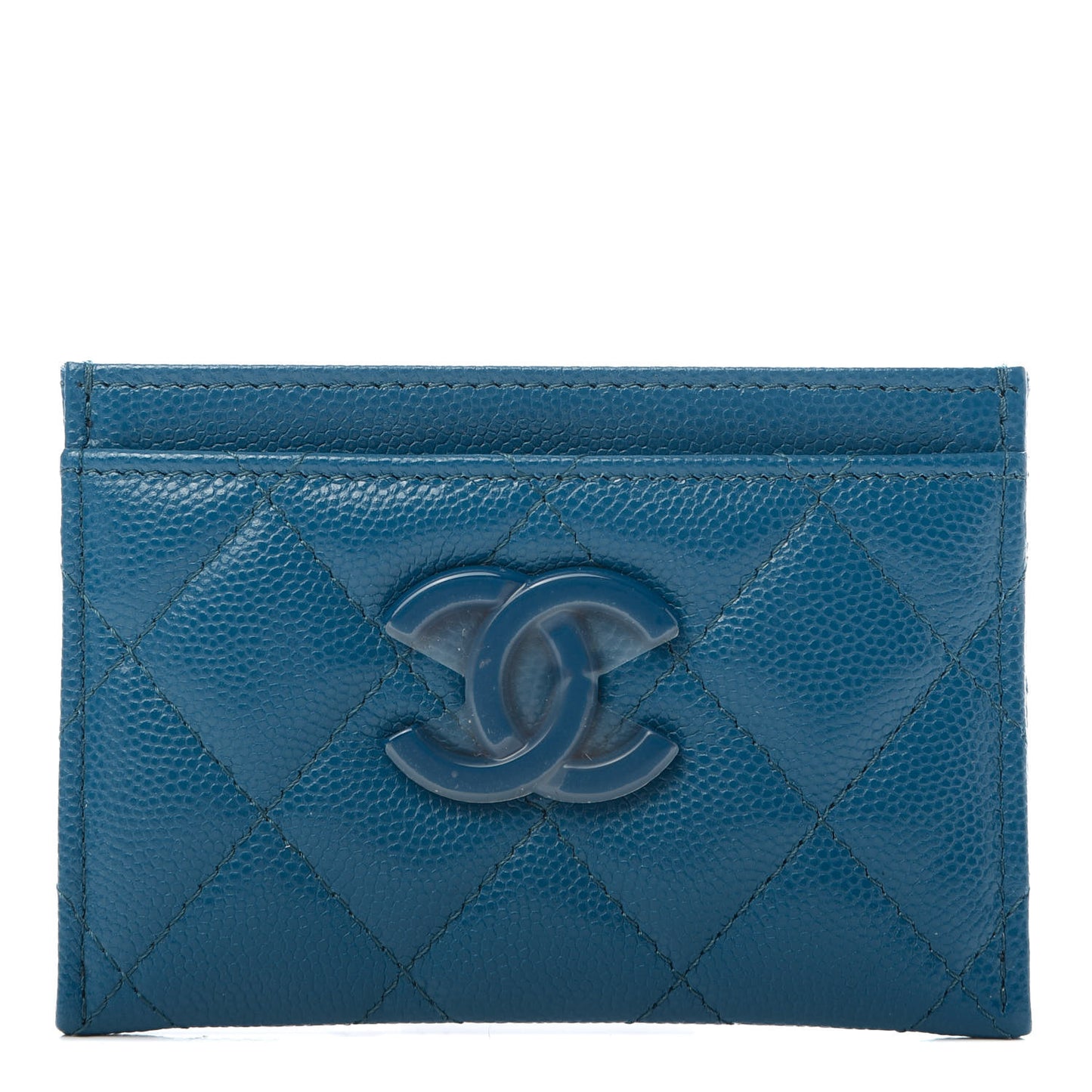 Caviar Quilted My Everything Card Holder Blue