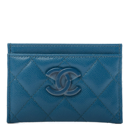 Chanel Caviar Quilted My Everything Card Holder Blue 1 of 9