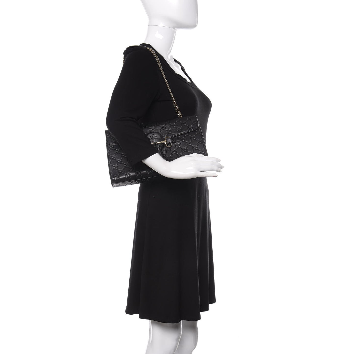 Guccissima Medium Emily Chain Shoulder Bag Black