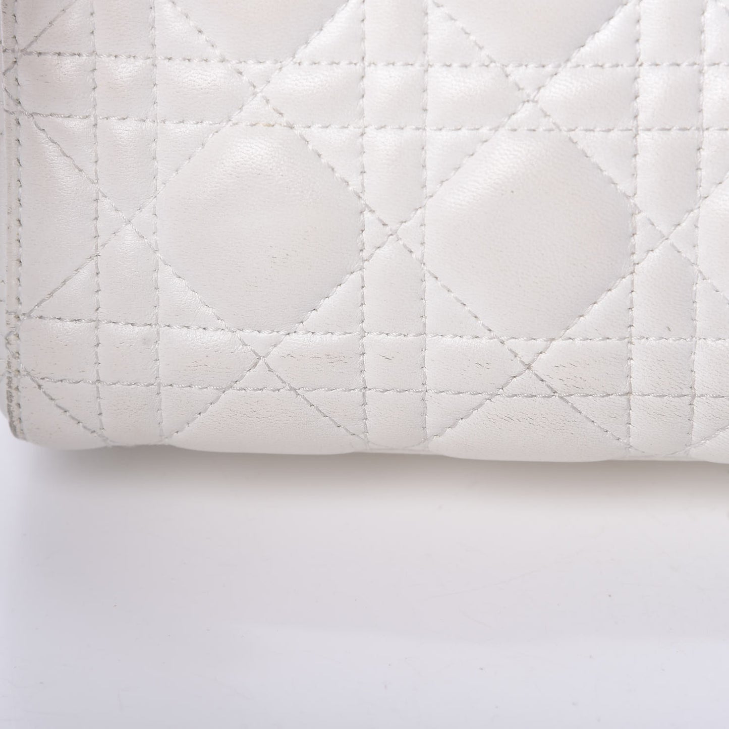 Lambskin Cannage Mini Lady Dior White
