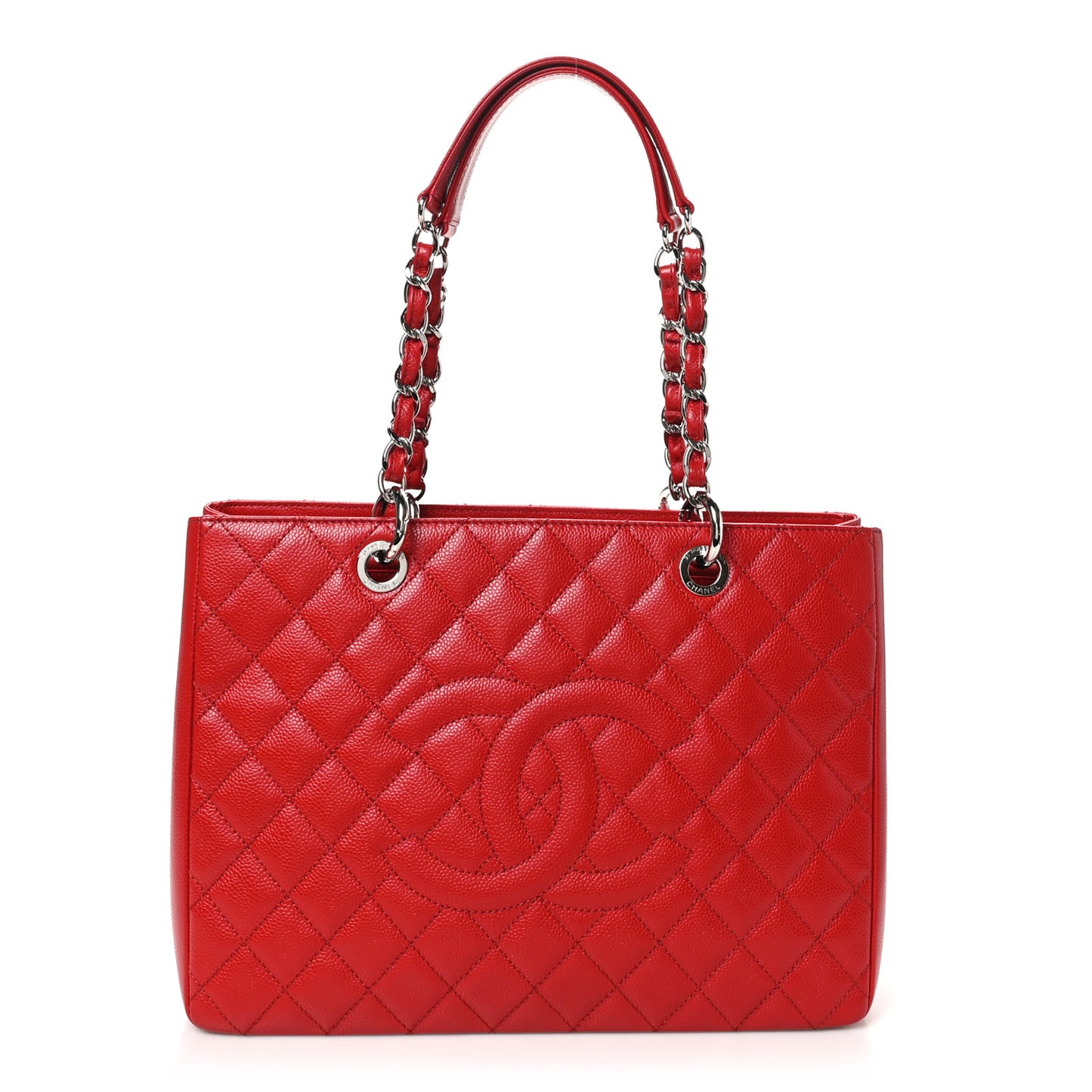 Caviar Quilted Grand Shopping Tote GST Red