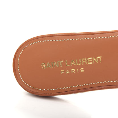 Saint Laurent Calfskin Tribute 05 Slide Sandals 40 Ambra 8 of 11
