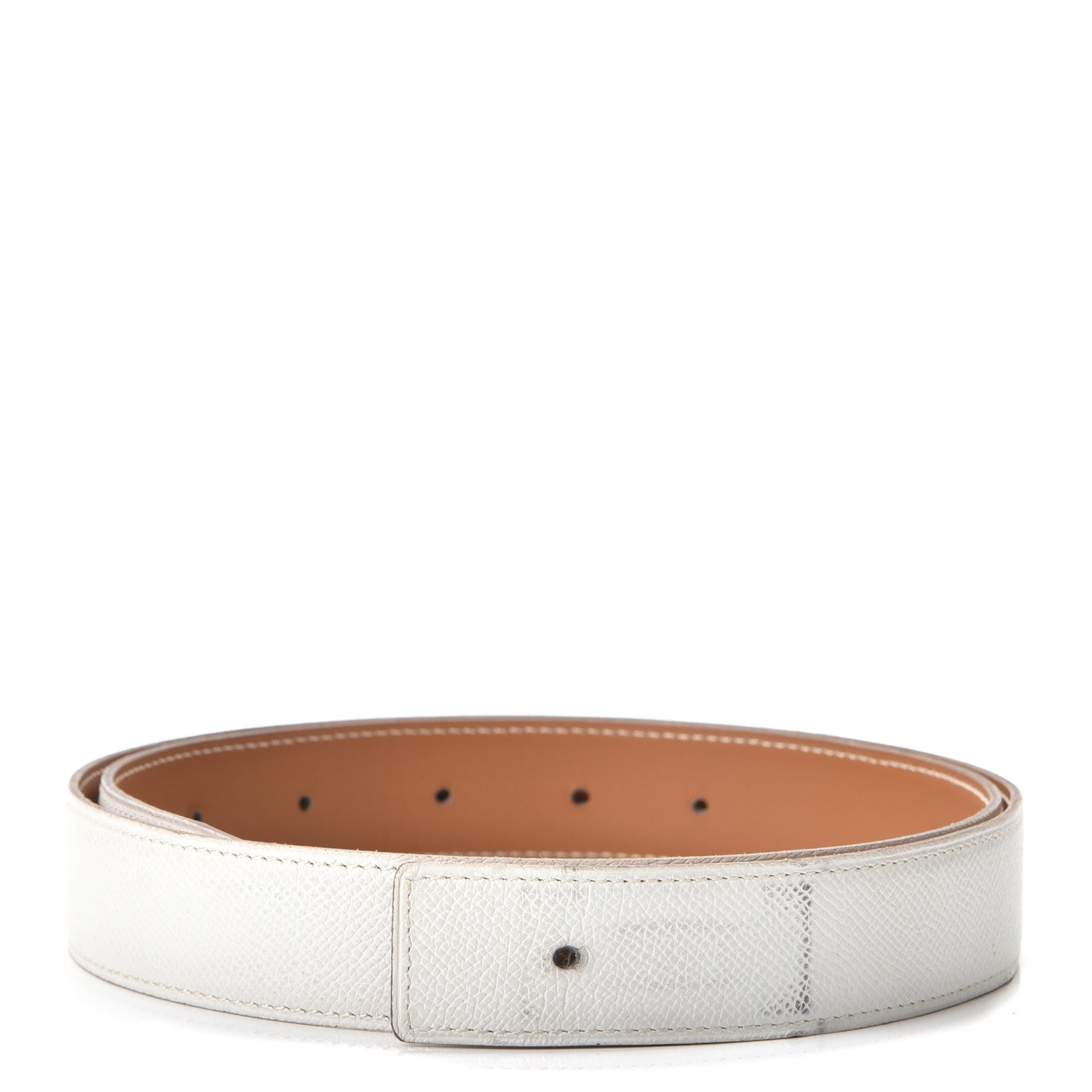 Hermes Chamonix Epsom Reversible 32mm Belt Strap 95 Gold Blanc 1 of 9