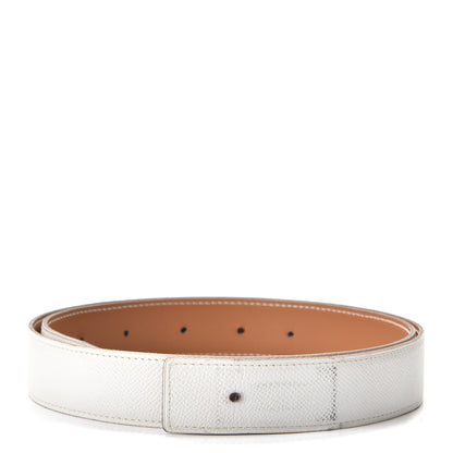 Hermes Chamonix Epsom Reversible 32mm Belt Strap 95 Gold Blanc 1 of 9