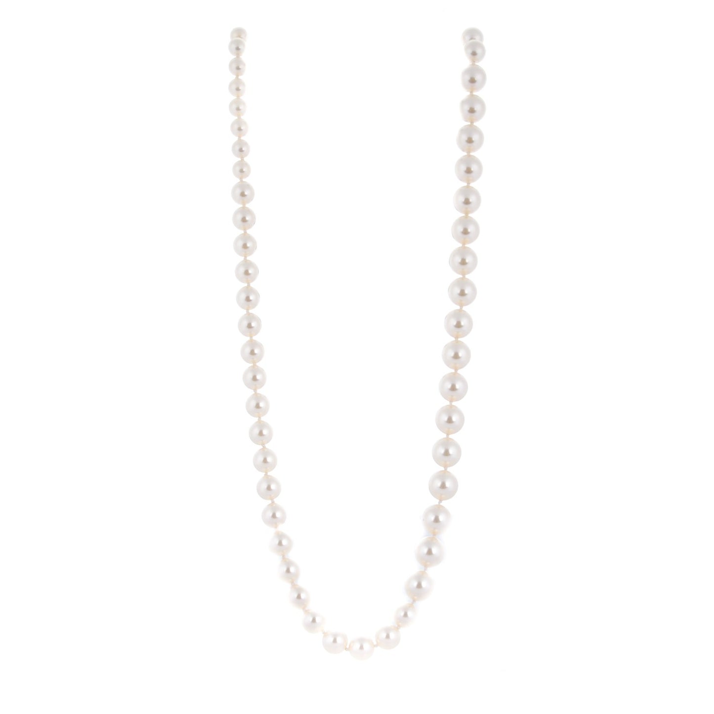 Pearl Gripoix Ruthenium CC Long Necklace Black