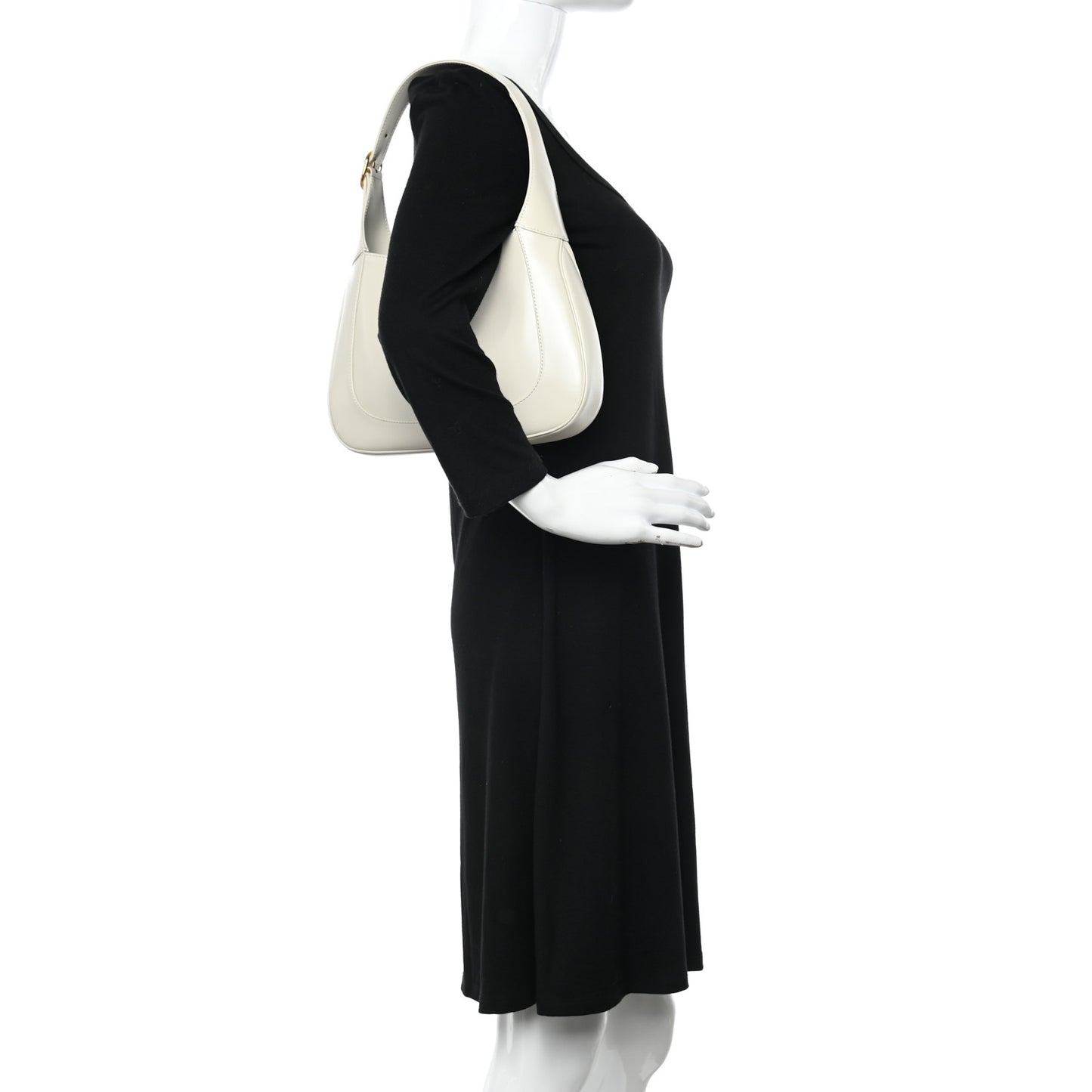 Boarded Dyana Lux Calfskin Small Jackie 1961 Hobo Mystic White