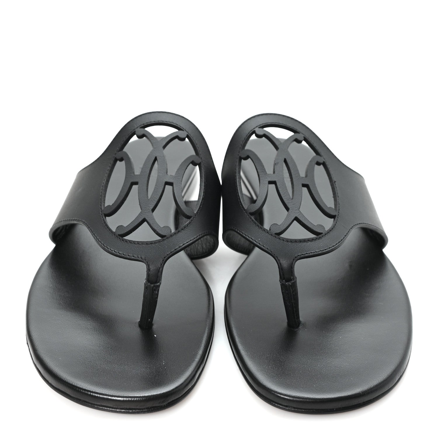 Hermes Calfskin Womens Mage Sandals 39 Black 3 of 9