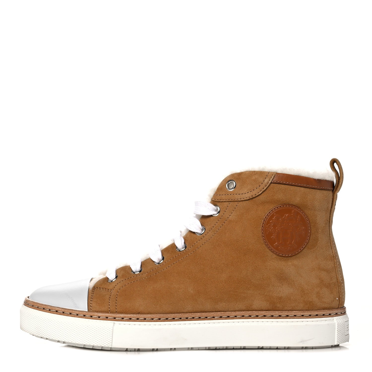 Hermes Woolskin Womens Climb Sneakers 38 Brun Fume 1 of 14
