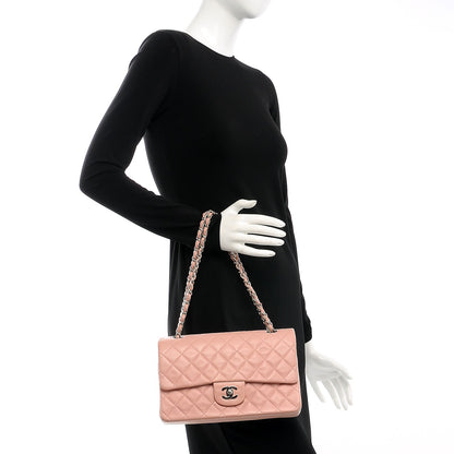 Chanel Lambskin Quilted Medium Double Flap Light Pink 2 of 13