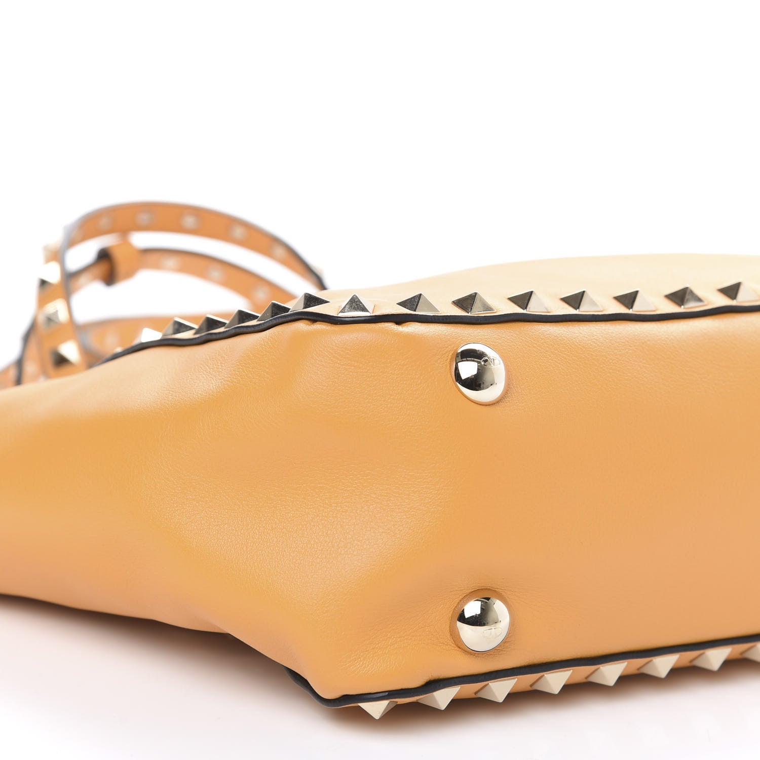 Valentino Garavani Vitello Mini Rockstud Tote Mandarin Sorbet 6 of 9