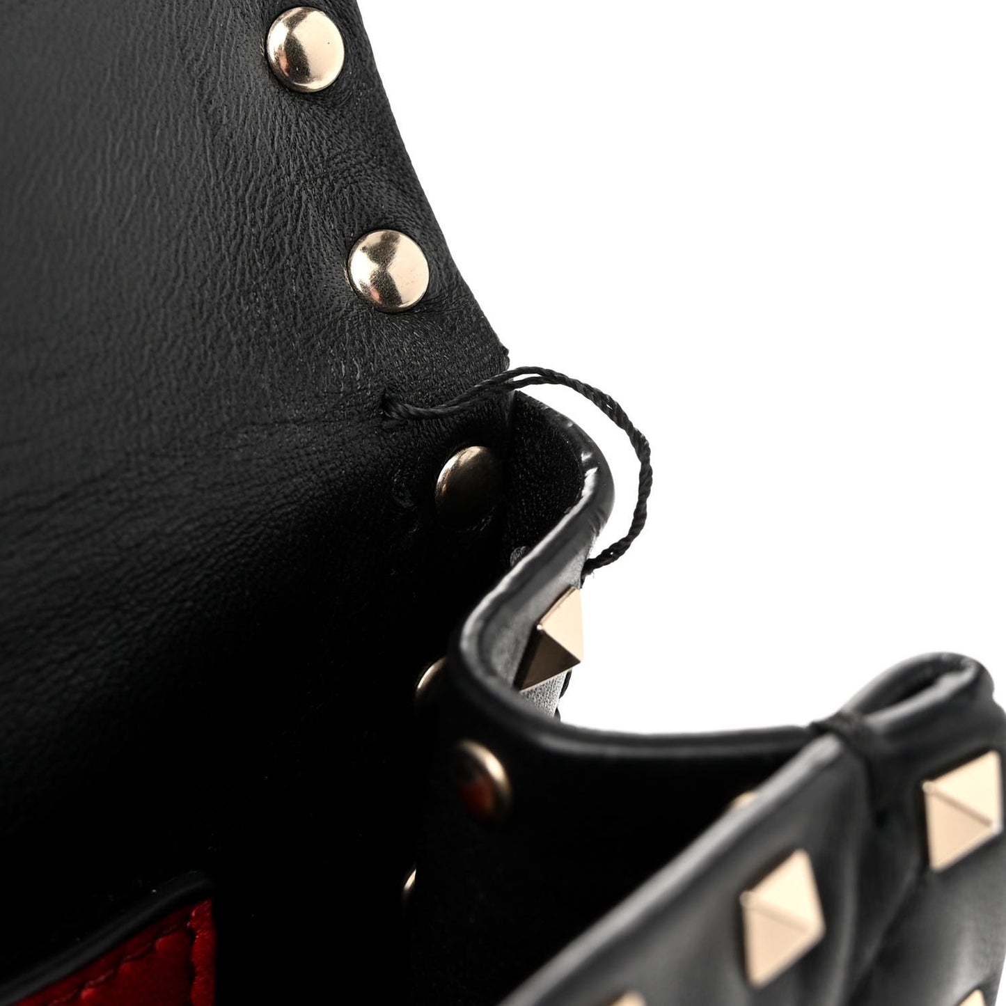 Lambskin VLTN Print Medium Rockstud Spike Shoulder Bag Black