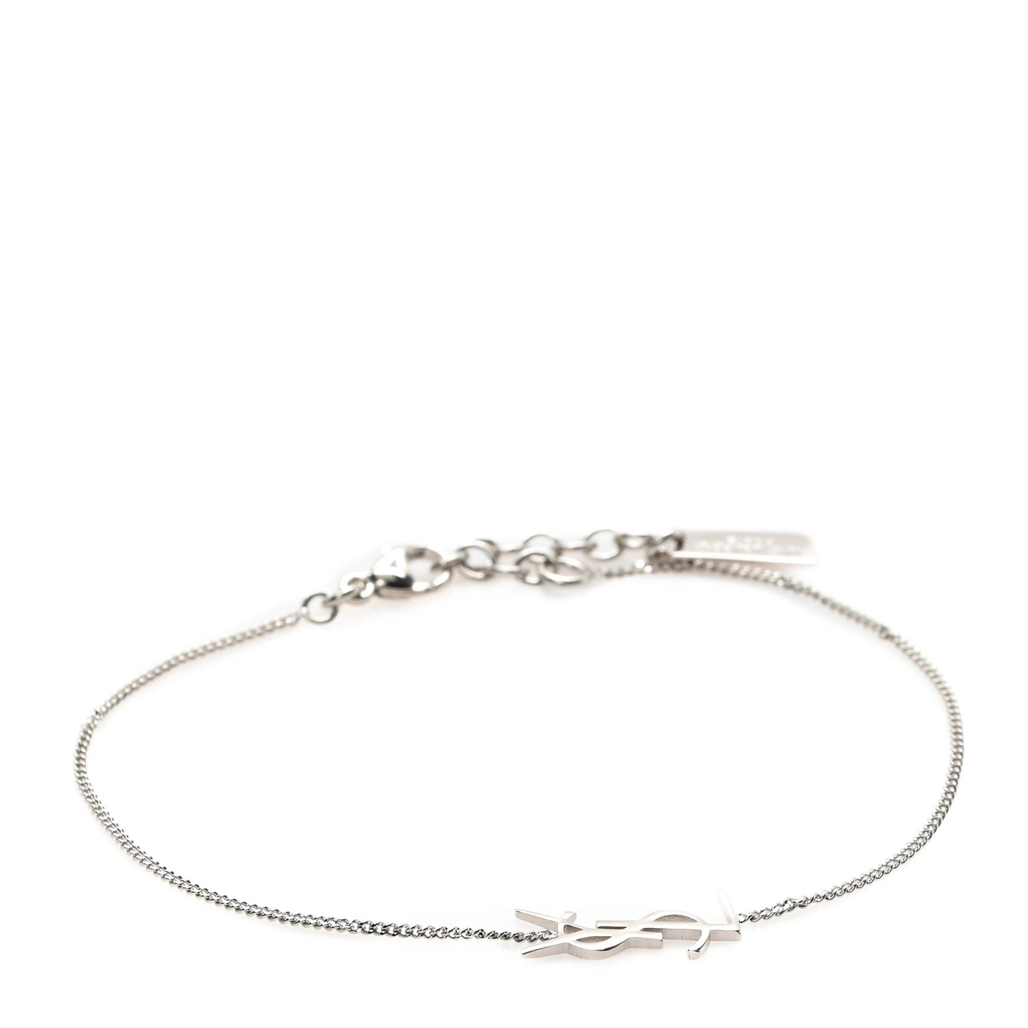 Saint Laurent Brass Monogram Charm Bracelet Mirror 1 of 4