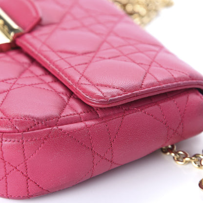 Christian Dior Lambskin Cannage Miss Dior Promenade Pouch Fuchsia 11 of 13