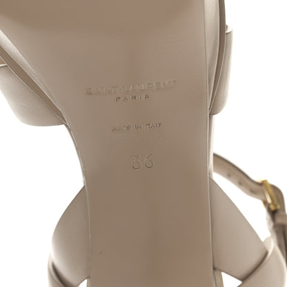 Saint Laurent Calfskin Tribute 75 Platform Sandals 36 Dark Beige 6 of 8