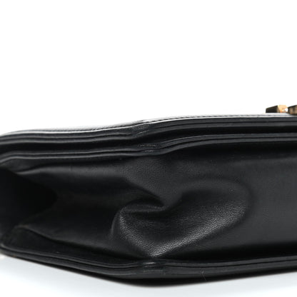 Chanel Calfskin Chevron Quilted Medium Boy Flap Black 10 of 11