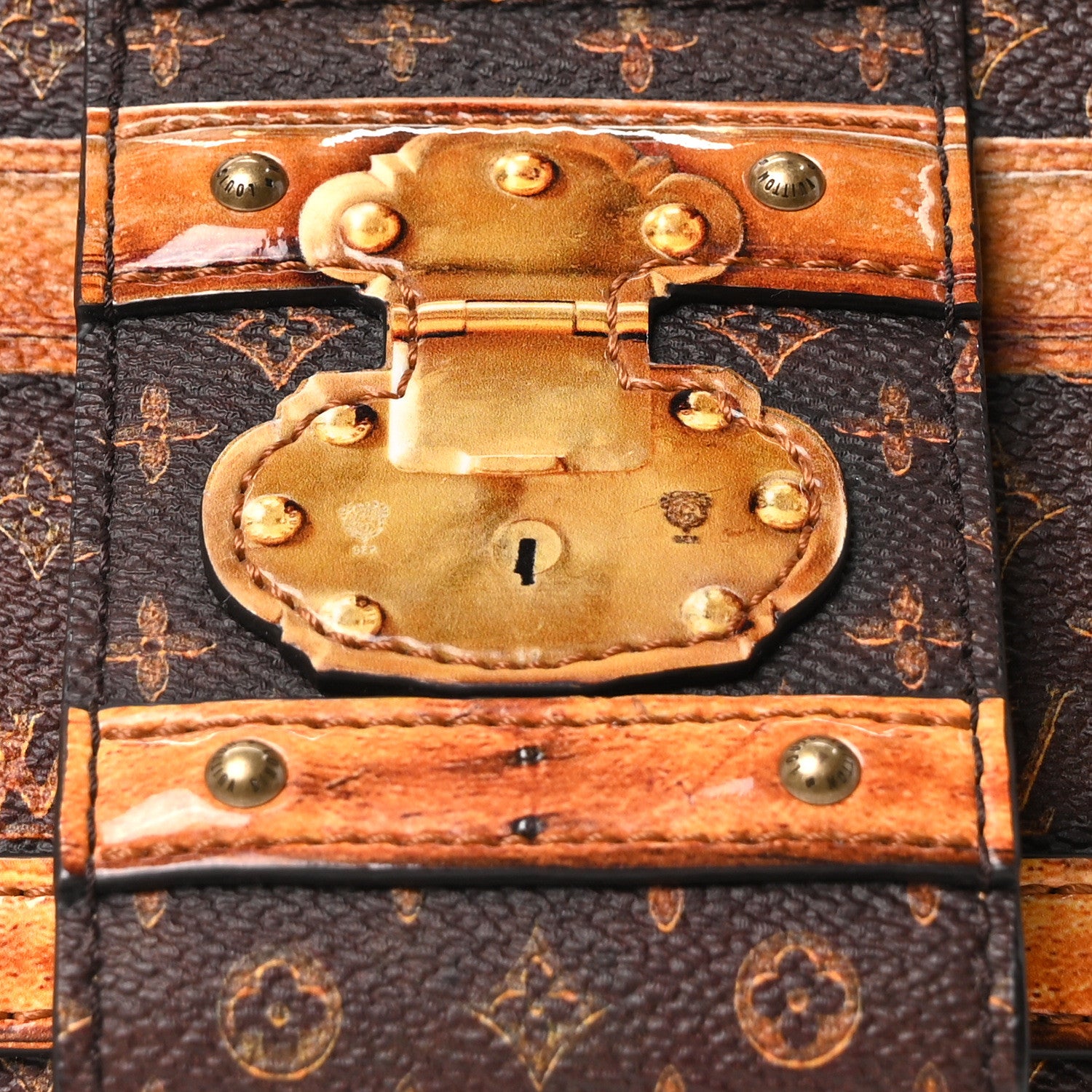 Louis Vuitton Calfskin Transformed Monogram Time Trunk Crown Frame Bag 7 of 9