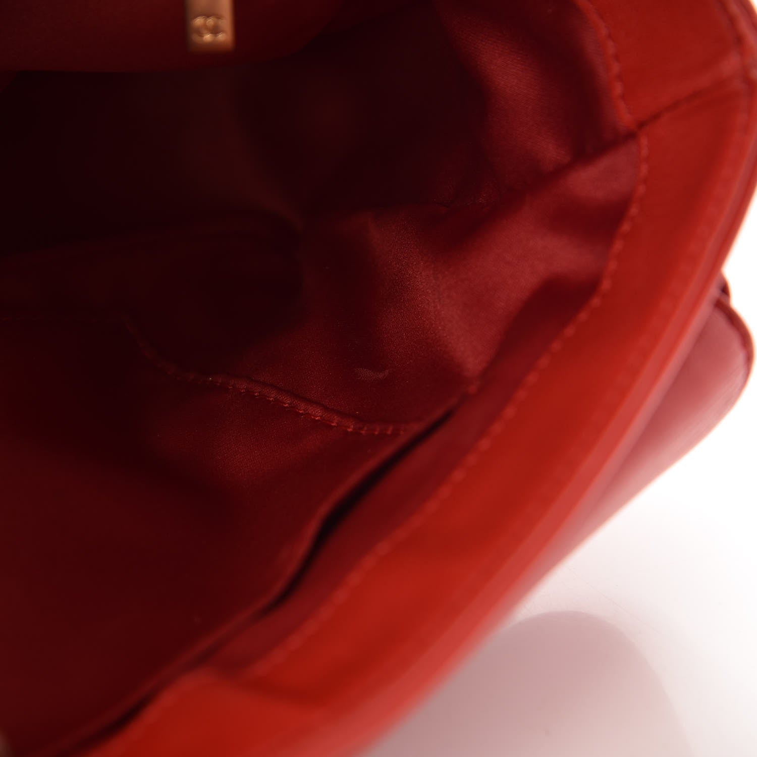 Chanel Lambskin Quilted Large Now and Forever Flap Red 9 of 16