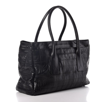 Chanel Lambskin Square Stitched Lax Shopping Tote Black 3 of 10