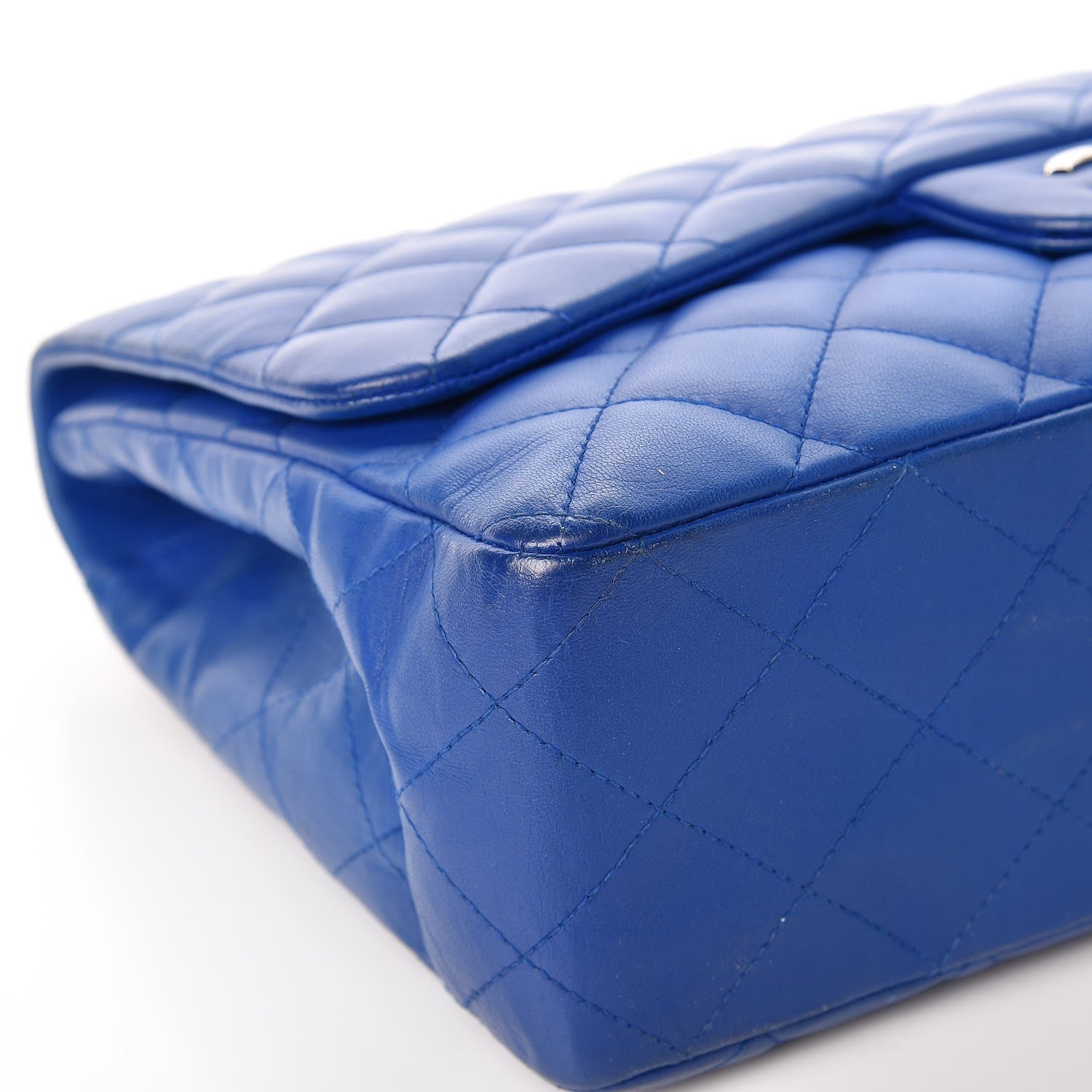 Chanel Lambskin Quilted Jumbo Single Flap Blue 8 of 11