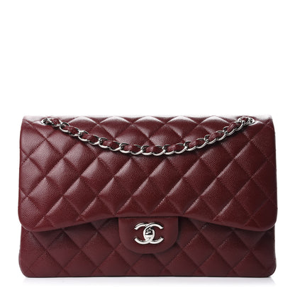 Chanel Caviar Quilted Jumbo Double Flap Dark Red 1 of 10