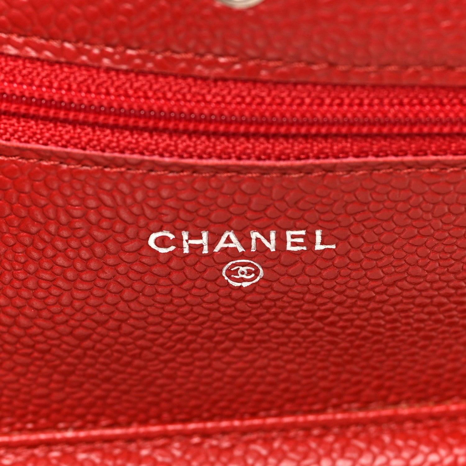 Chanel Caviar Quilted Wallet on Chain WOC Red 6 of 9