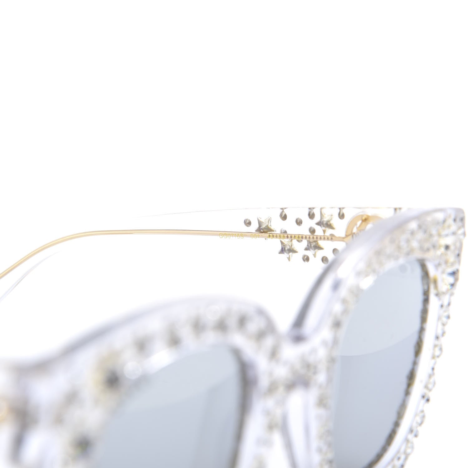 Gucci Acetate Crystal Oversize Mirrored Star Sunglasses GG0116S 5 of 8