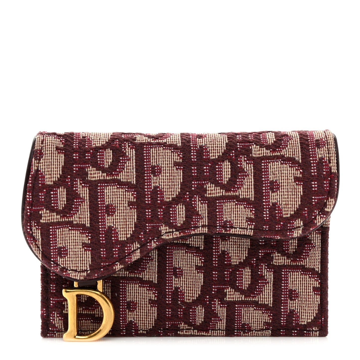 Oblique Saddle Card Holder Bordeaux