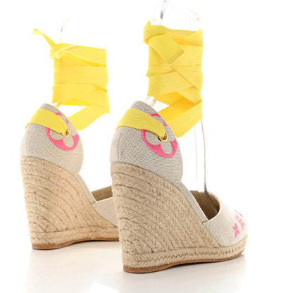Louis Vuitton Canvas Monogram Starboard Wedge Espadrilles 38.5 Rose Pop 4 of 8