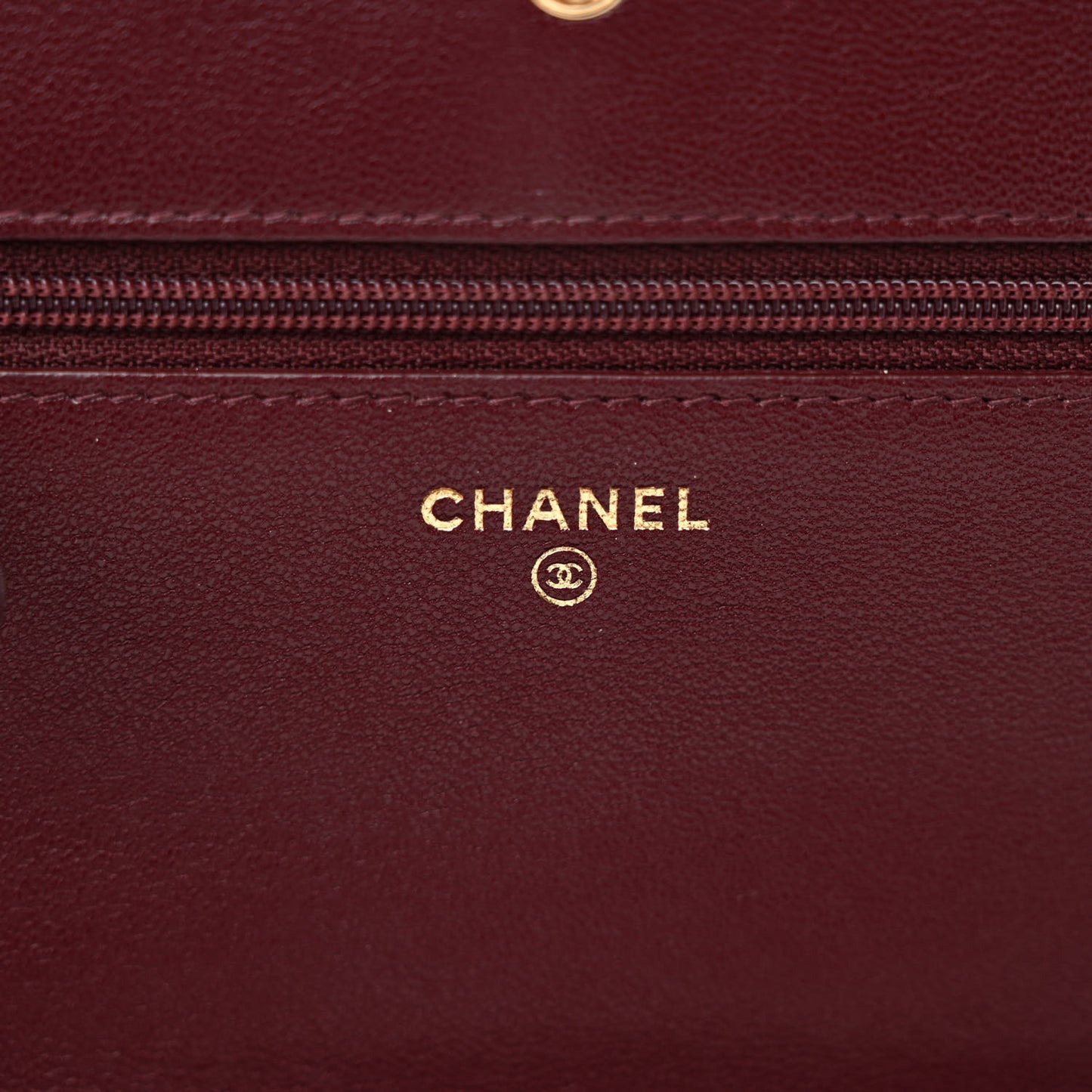 Sheepskin Quilted Mademoiselle Vintage Wallet On Chain WOC Burgundy