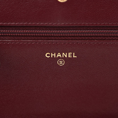 Chanel Sheepskin Quilted Mademoiselle Vintage Wallet On Chain WOC Burgundy 6 of 13