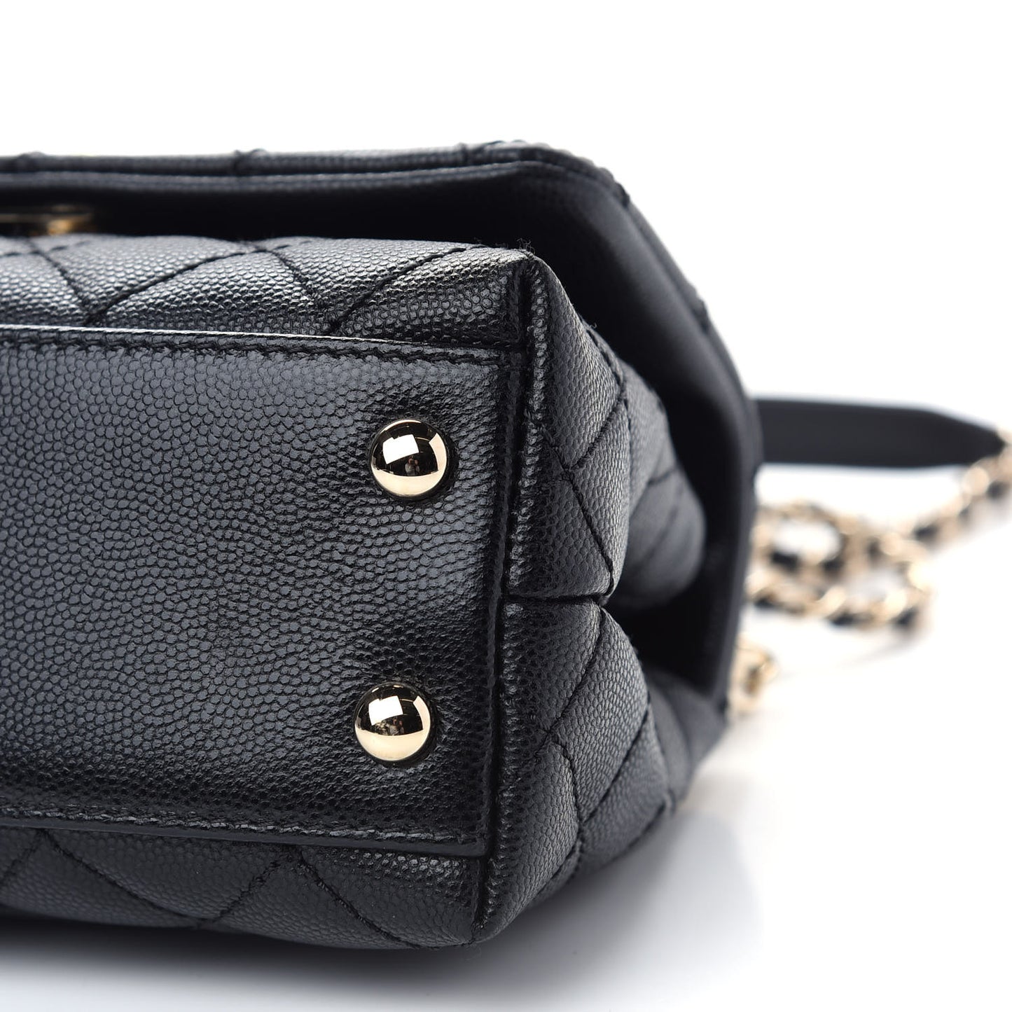 Caviar Quilted Extra Mini Coco Handle Flap Black