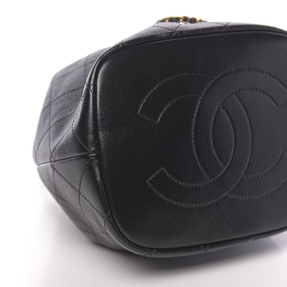 Chanel Shiny Lambskin Quilted Drawstring Bag Black 9 of 11