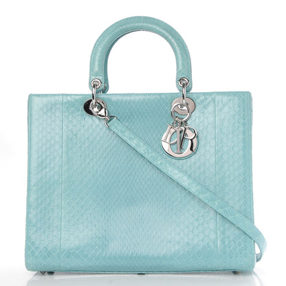 Christian Dior Python Large Lady Dior Blue 1 of 10