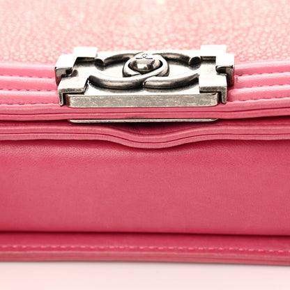 Chanel Galuchat Stingray Small Boy Flap Pink 12 of 14