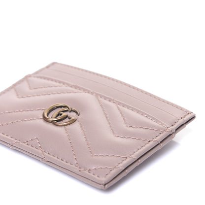 Gucci Calfskin Matelasse GG Marmont Card Holder Porcelain Rose 8 of 9