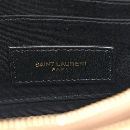 Saint Laurent SAINT LAURENT Grained Lambskin Quilted Mini Becky Double Zip Bag Natural Tan 8 of 14