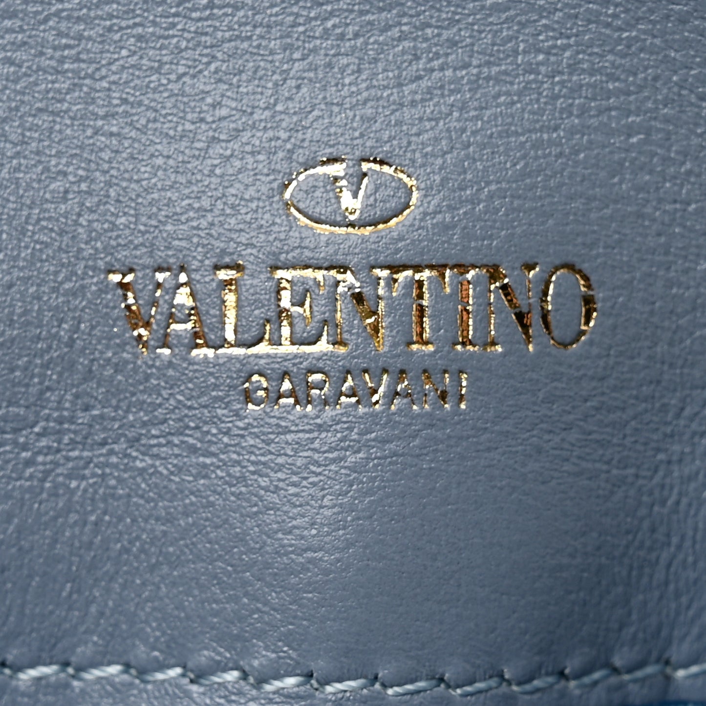 Calfskin Rockstud Wallet Stone