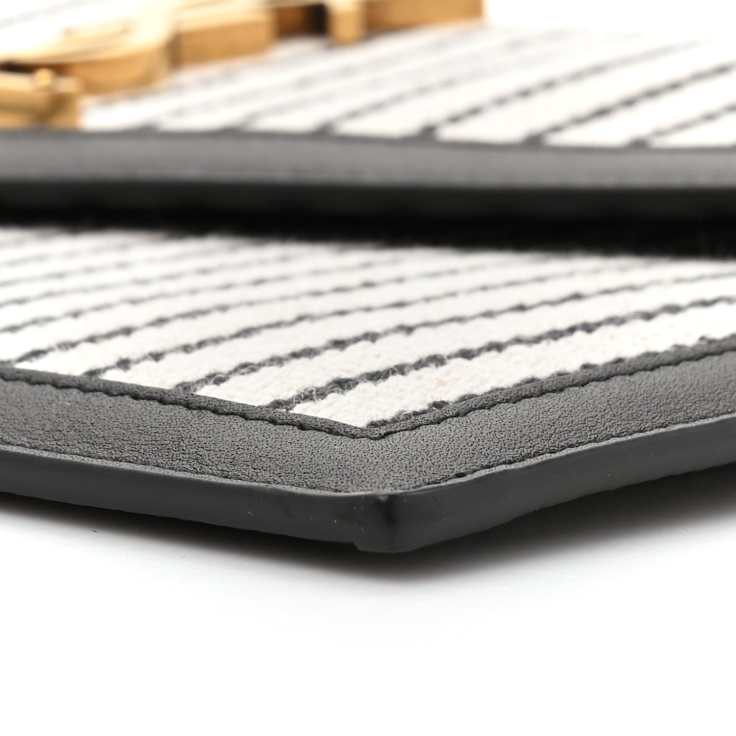 Canvas Striped Uptown Pouch Beige Black