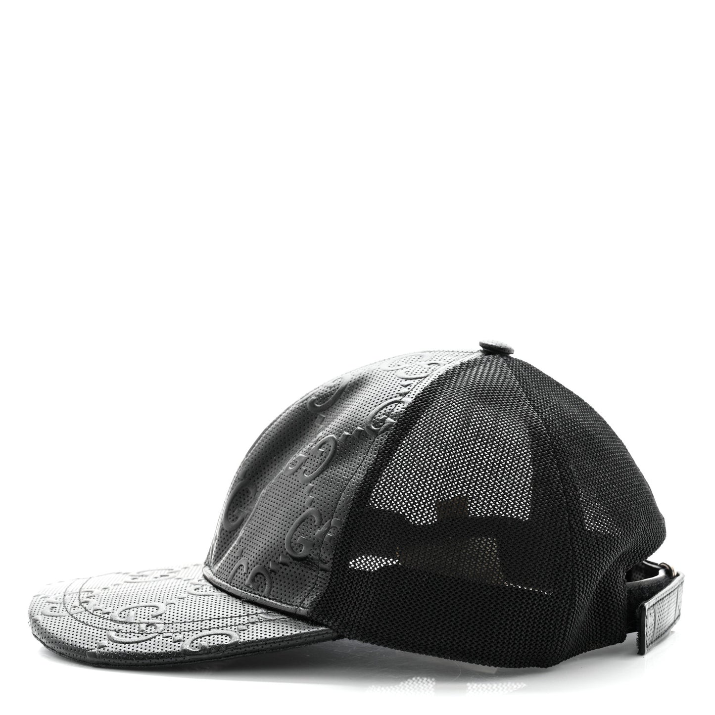 Calfskin Mesh GG Tennis Embossed Gary Baseball Hat M Black
