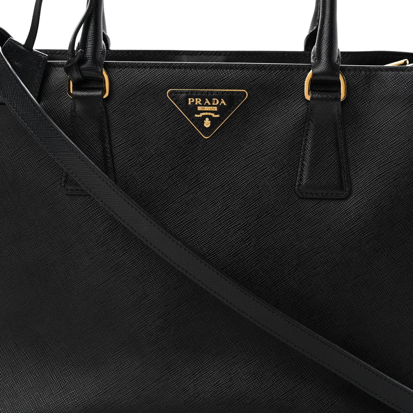 Saffiano Lux Medium Tote Black