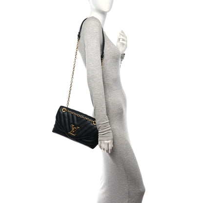 Louis Vuitton Calfskin LV New Wave Chain Bag Black 2 of 10