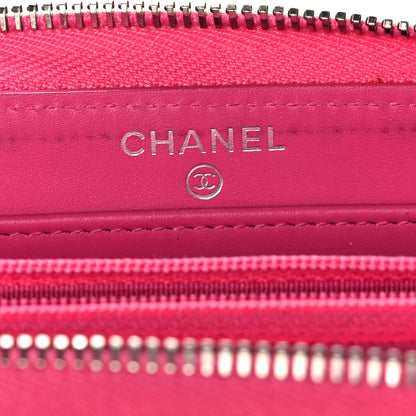 Chanel Caviar Quilted Large Gusset Zip Around Wallet Pink 6 of 13