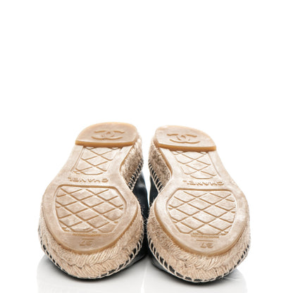 Chanel Lambskin CC Espadrilles 37 Dark Navy 5 of 7