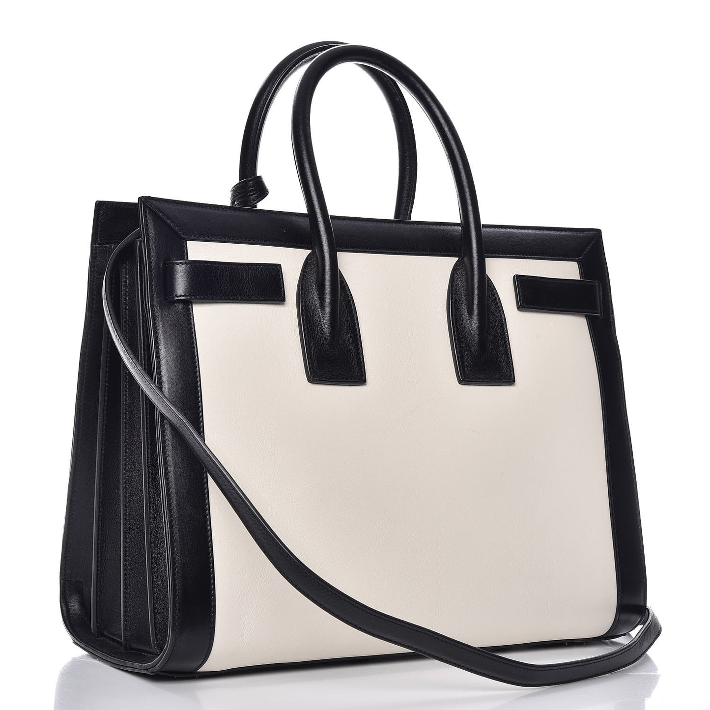 Calfskin Bicolor Small Sac De Jour White Black