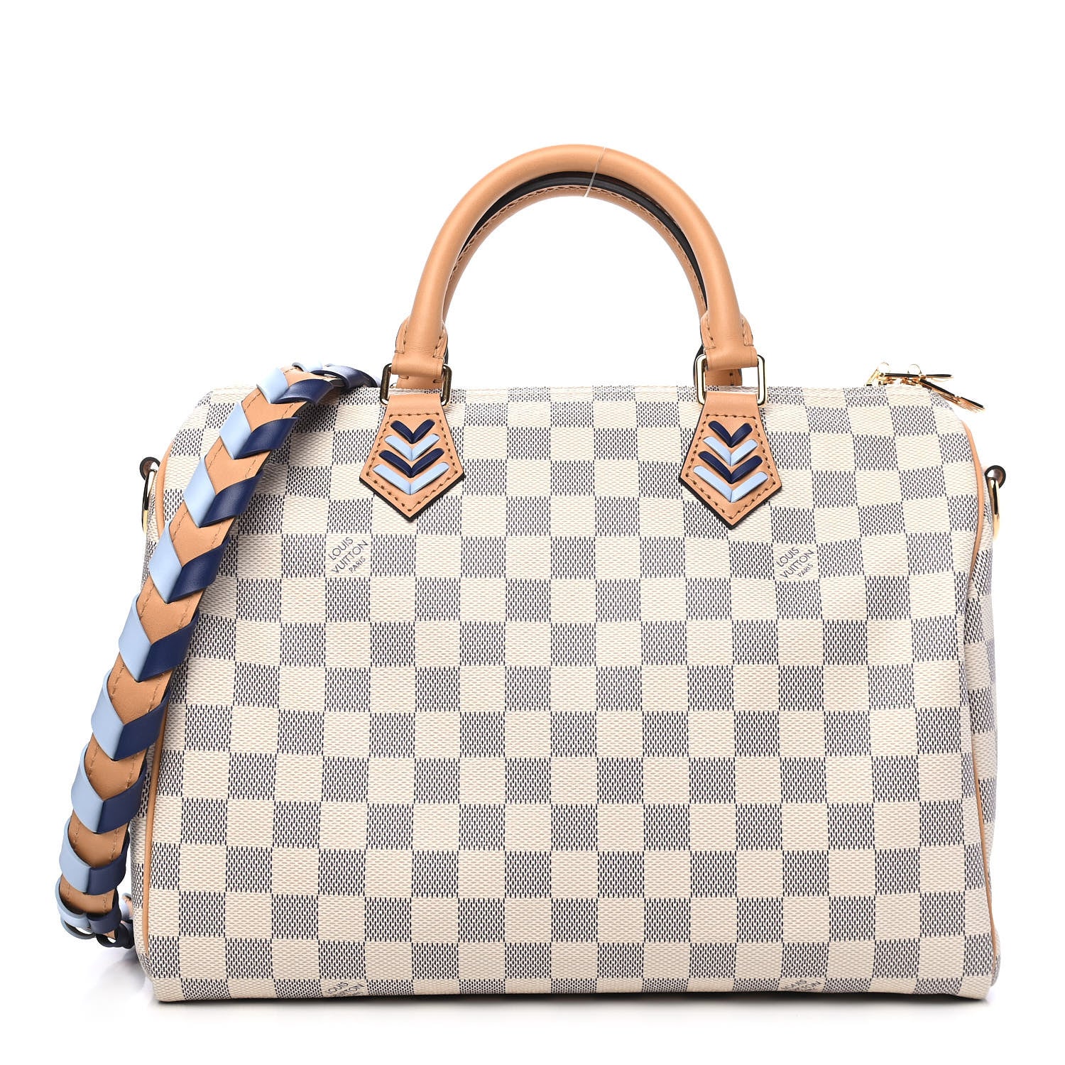 Louis Vuitton Damier Azur Braided Speedy Bandouliere 30 Blue 1 of 11