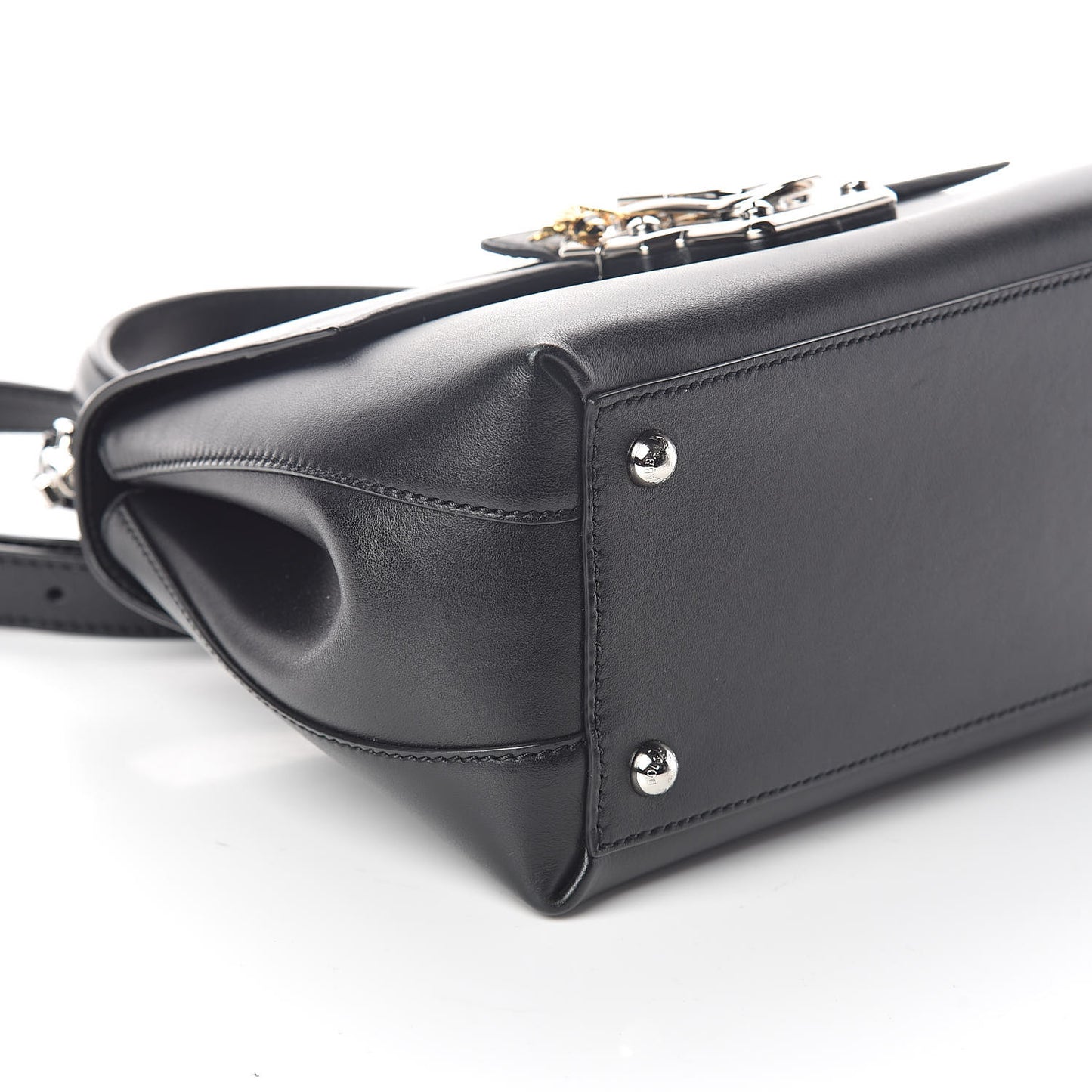 Calfskin Small Lucia Satchel Black