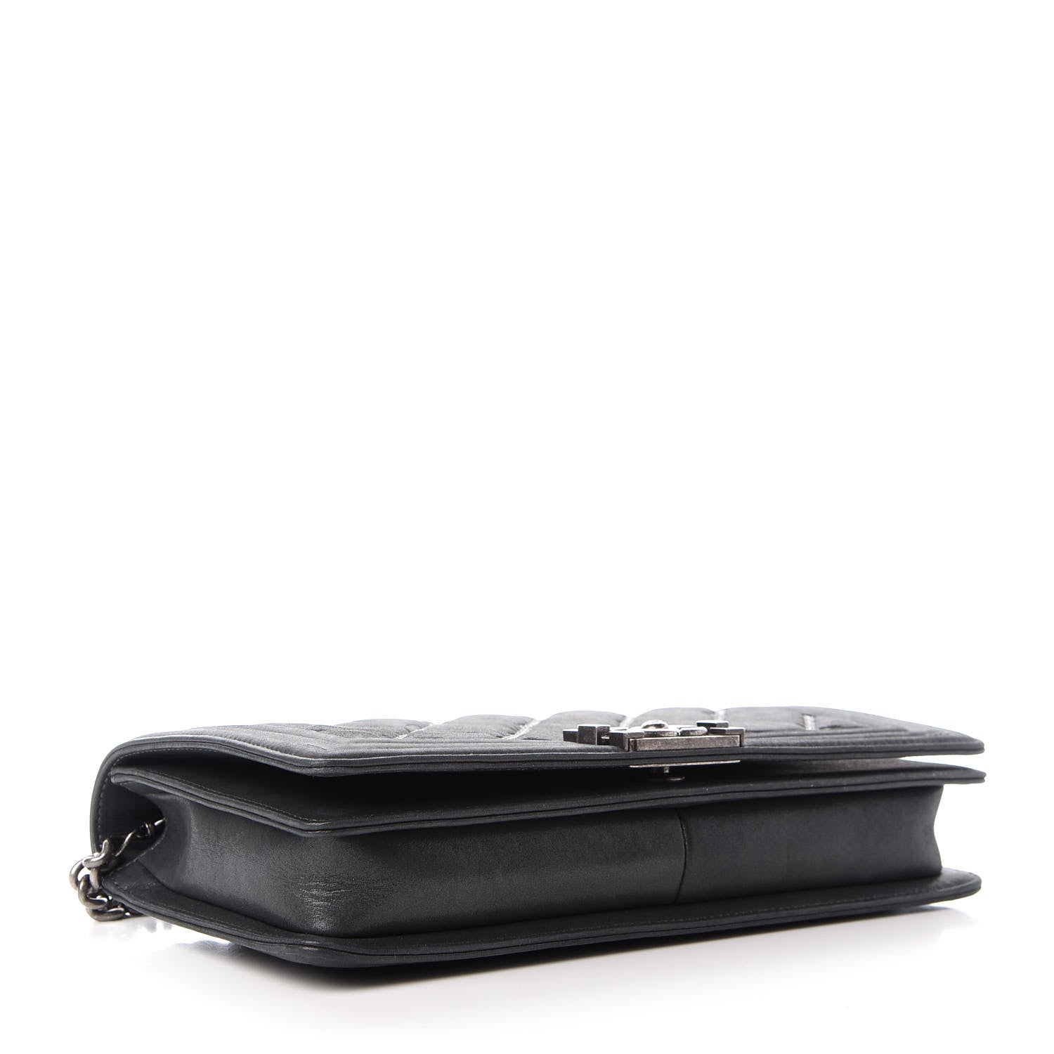 Chanel Iridescent Calfskin Embellished Double Stitch Boy Flap Black 4 of 10