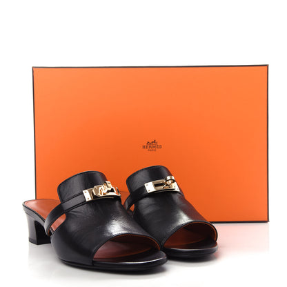 Hermes Goatskin Candy Sandals 36 Black 11 of 11